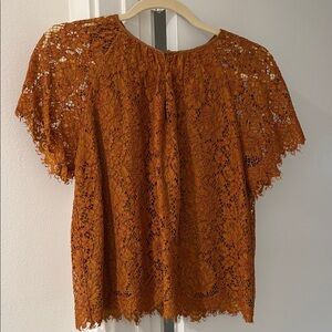 J. Crew Women's Lace Blouse in Rust